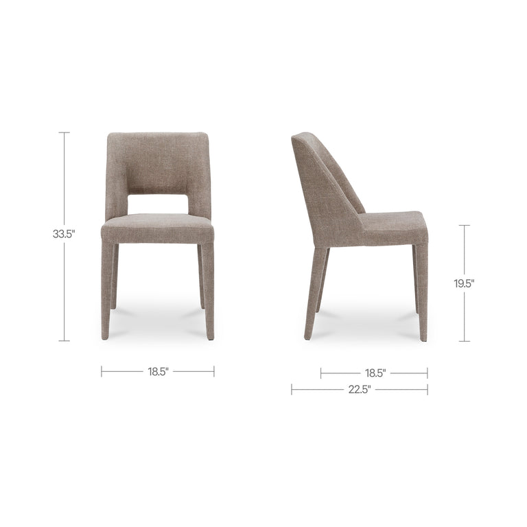 JOYCE DINING CHAIR LIGHT BROWN-SET OF TWO