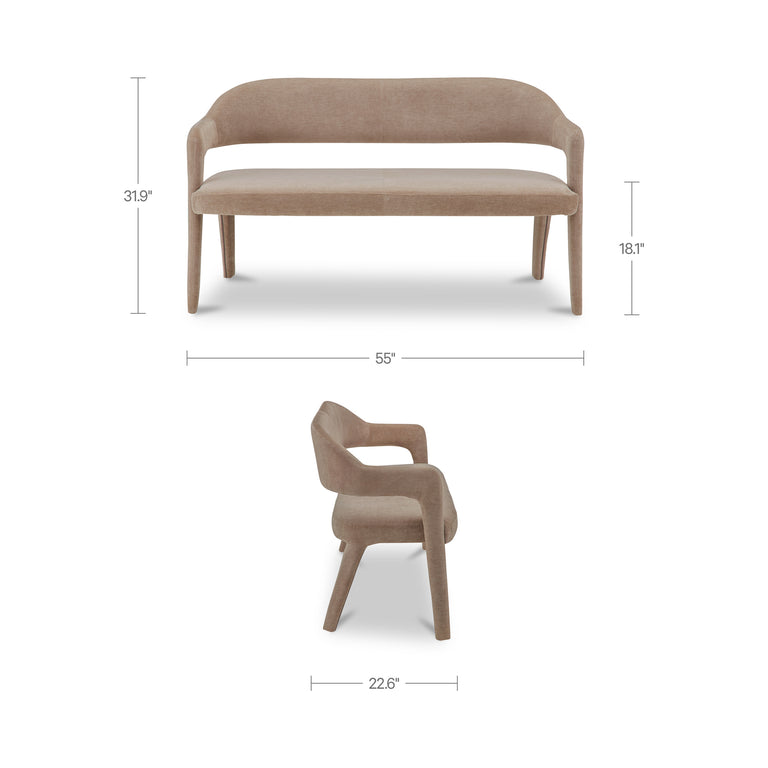 MARTENS DINING BENCH CAMEL