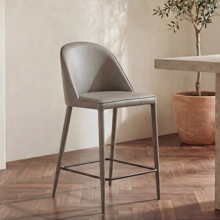 BURTON COUNTER STOOL DARK TEAL VEGAN LEATHER