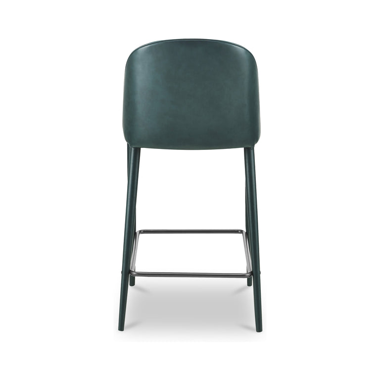BURTON COUNTER STOOL DARK TEAL VEGAN LEATHER