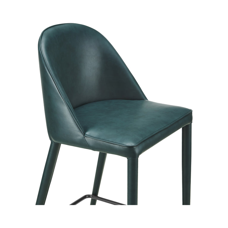 BURTON COUNTER STOOL DARK TEAL VEGAN LEATHER