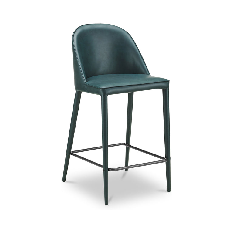 BURTON COUNTER STOOL DARK TEAL VEGAN LEATHER