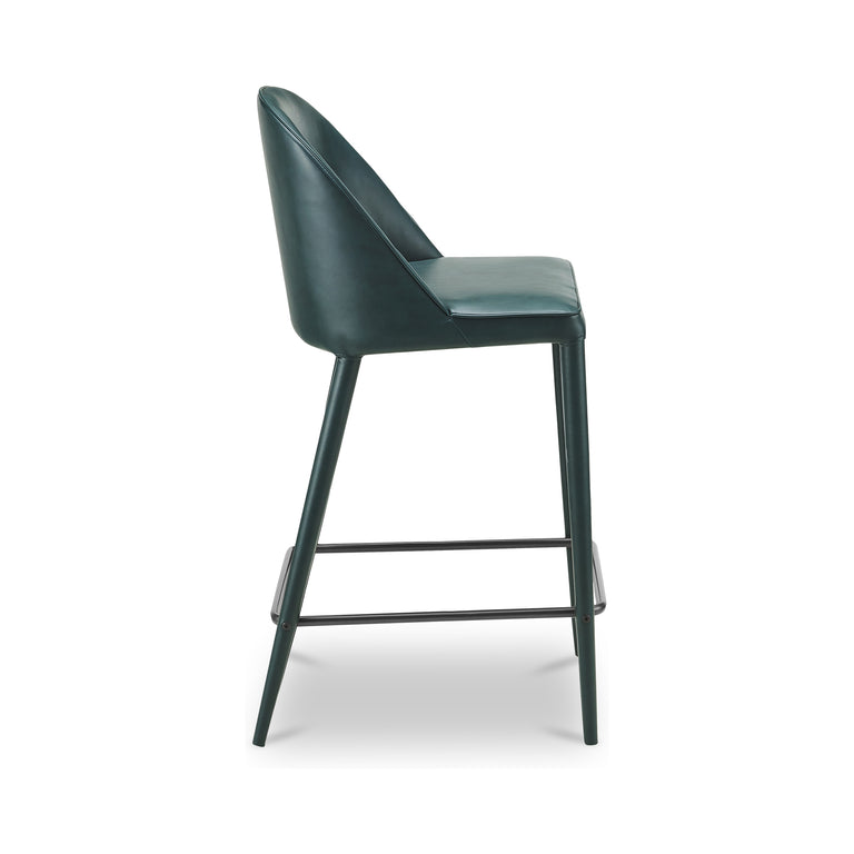 BURTON COUNTER STOOL DARK TEAL VEGAN LEATHER