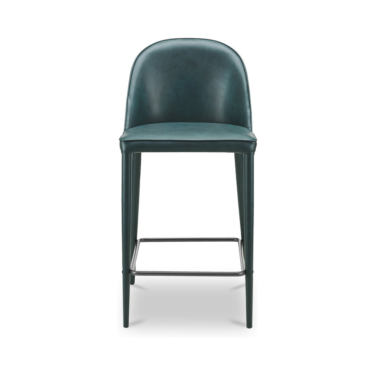 BURTON COUNTER STOOL DARK TEAL VEGAN LEATHER