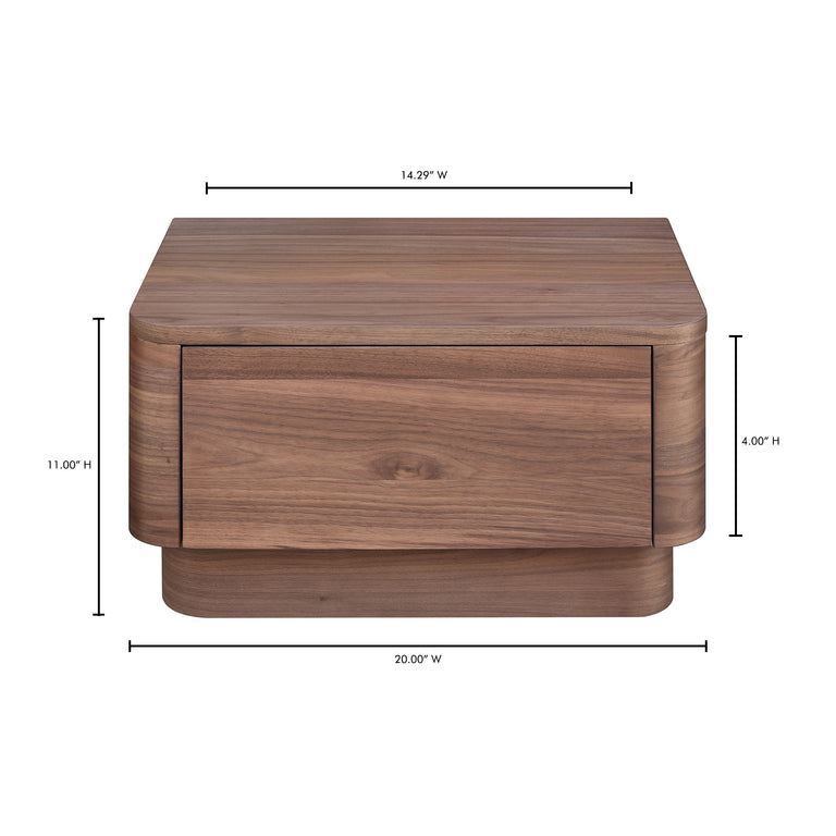 ROUND OFF SMALL NIGHTSTAND LIGHT OAK BROWN
