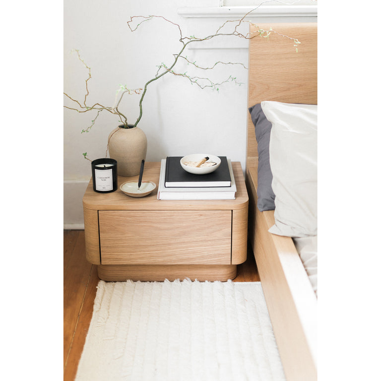 ROUND OFF SMALL NIGHTSTAND LIGHT OAK BROWN