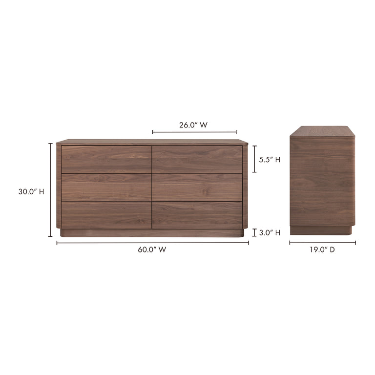 ROUND OFF DRESSER LIGHT OAK BROWN