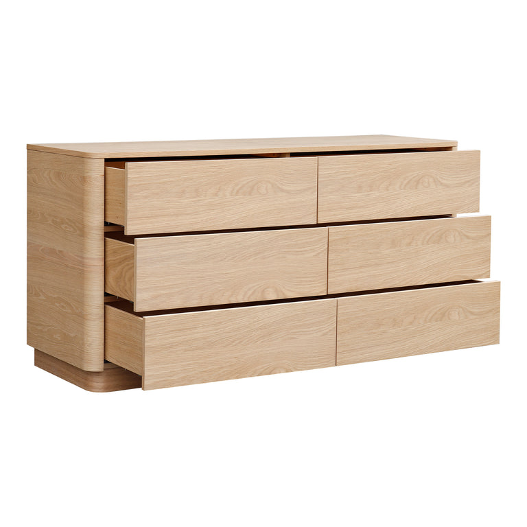 ROUND OFF DRESSER LIGHT OAK BROWN