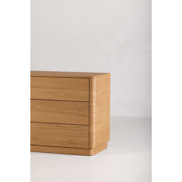 ROUND OFF DRESSER LIGHT OAK BROWN