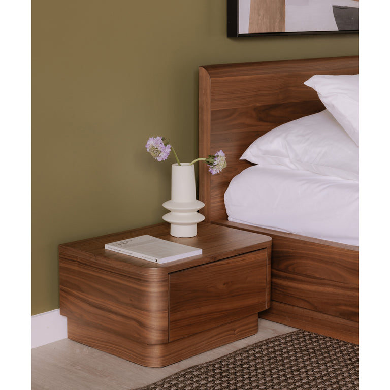 ROUND OFF KING BED LIGHT OAK BROWN