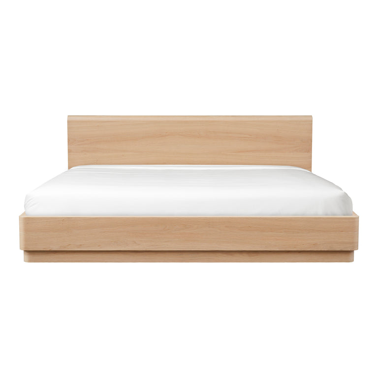 ROUND OFF KING BED LIGHT OAK BROWN