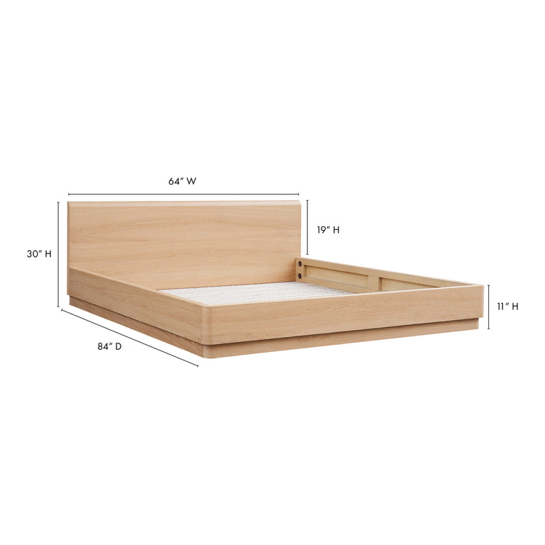 ROUND OFF KING BED LIGHT OAK BROWN