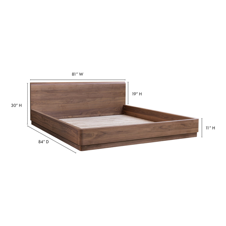 ROUND OFF KING BED LIGHT OAK BROWN