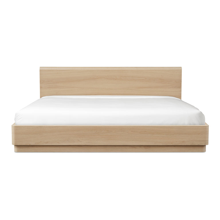 ROUND OFF KING BED LIGHT OAK BROWN