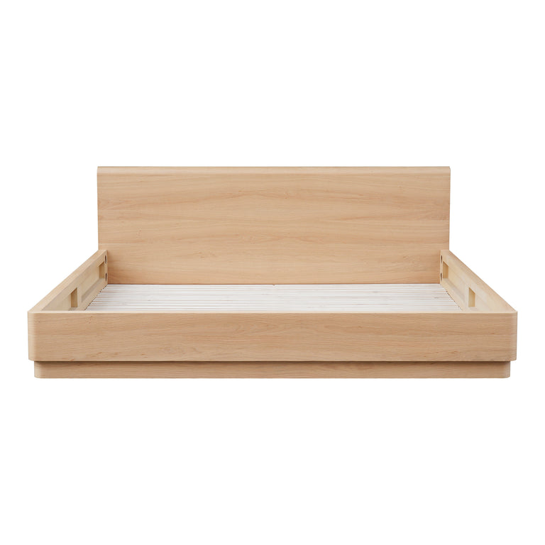 ROUND OFF KING BED LIGHT OAK BROWN