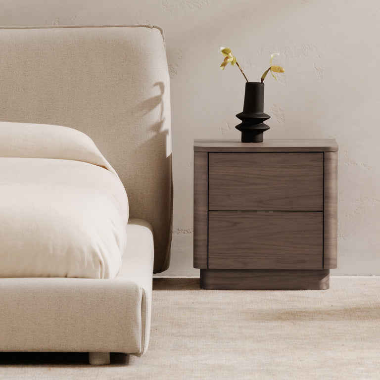 ROUND OFF SMALL NIGHTSTAND LIGHT OAK BROWN