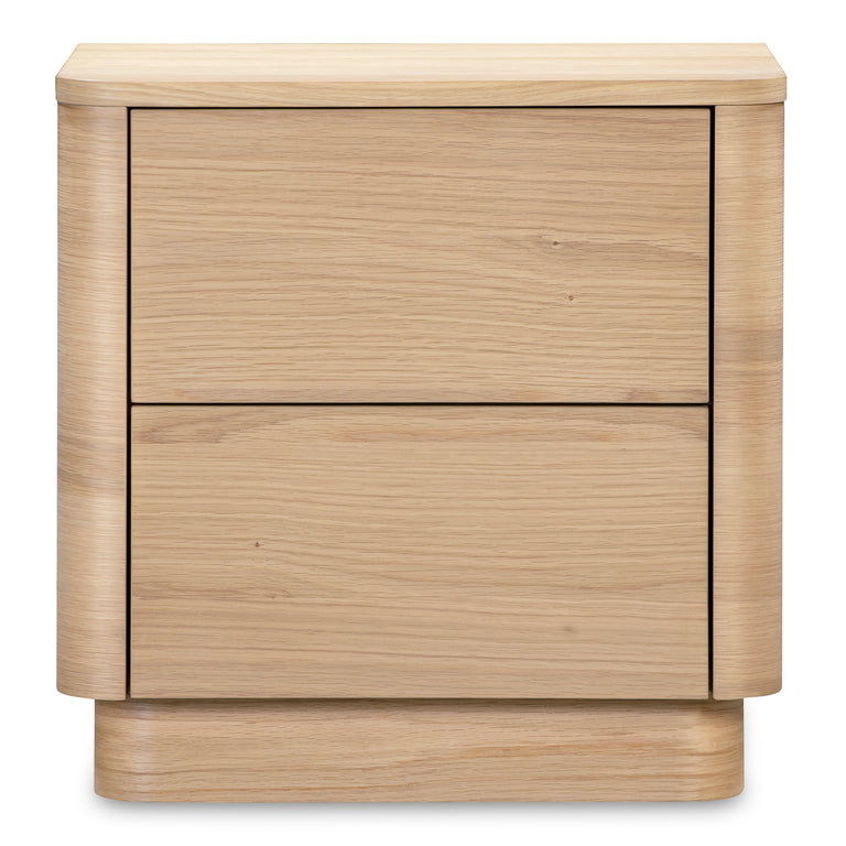 ROUND OFF SMALL NIGHTSTAND LIGHT OAK BROWN