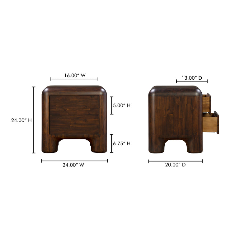 ROWAN NIGHTSTAND DARK BROWN