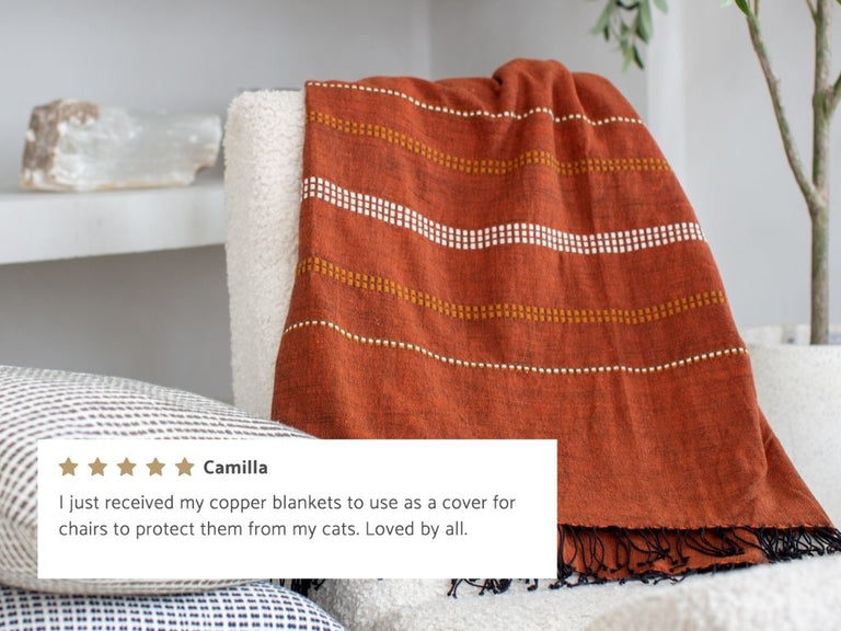 ZENACH HANDWOVEN ETHIOPIAN COTTON THROW BLANKET | THROWS