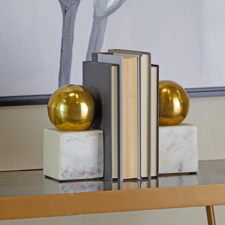 GOLD ORB BOOKENDS | OBJECTS