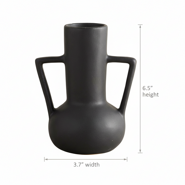 MATTE BLACK LONG ARM VASE