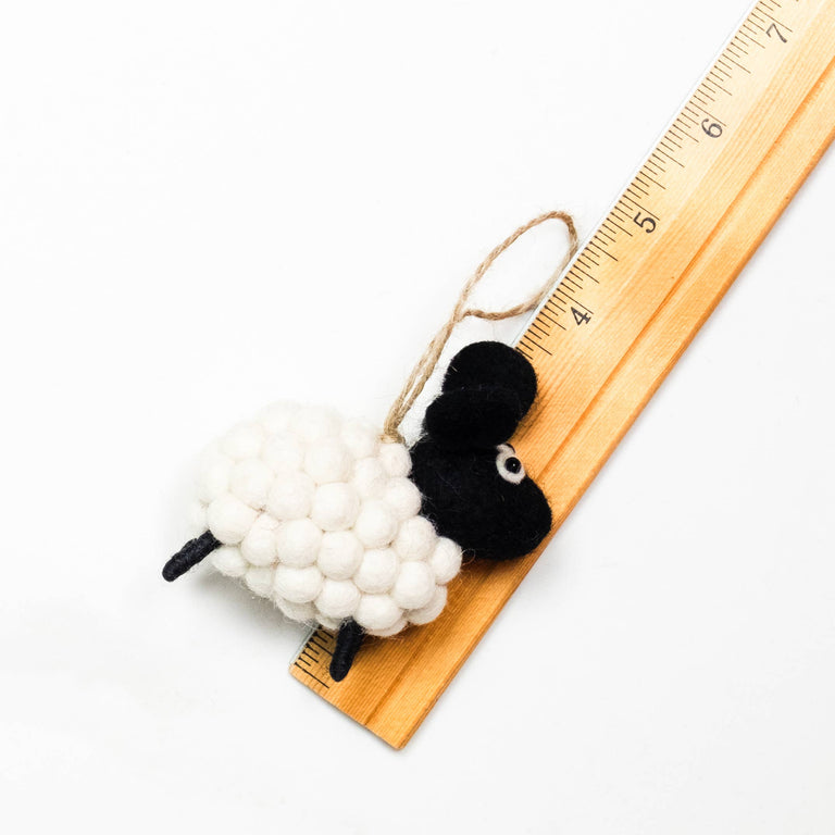 WHITE BALL SHEEP ORNAMENT | HOLIDAY