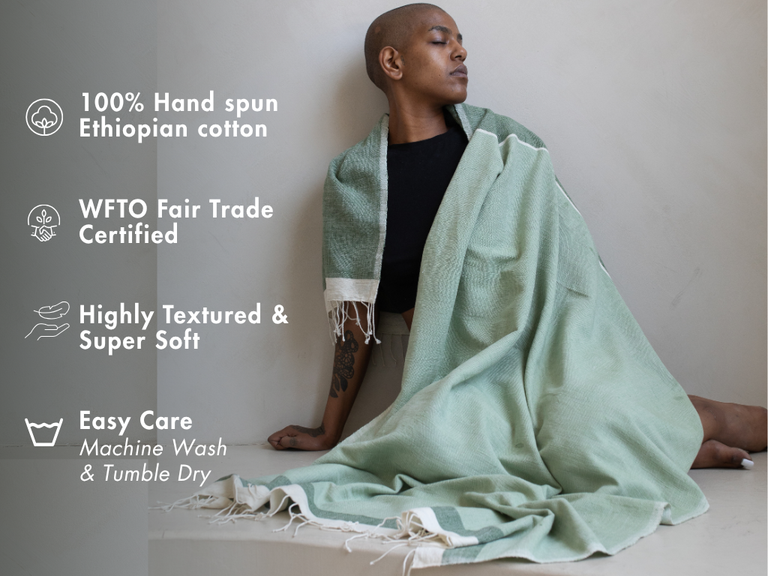ABAY HANDWOVEN ETHIOPIAN COTTON BEACH TOWEL | BATH