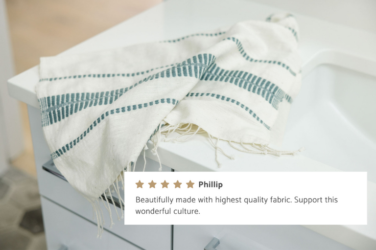 ABAYA HANDWOVEN SUSTAINABLE ETHIOPIAN COTTON HAND TOWEL | BATH