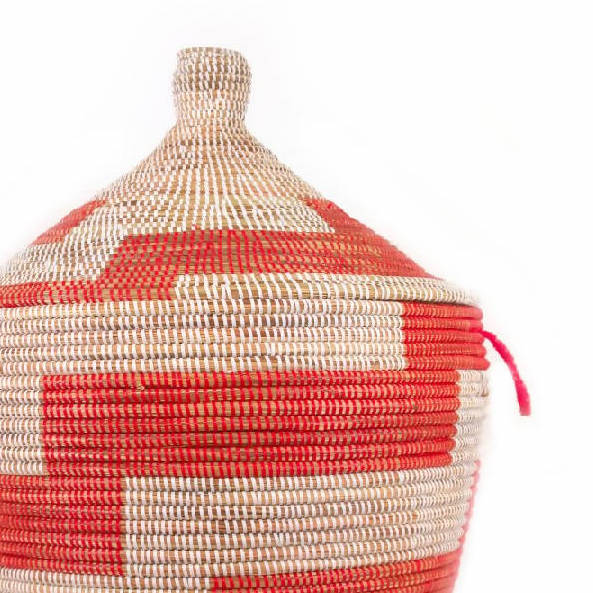 Low Storage Basket - Red Stripe | BASKETS