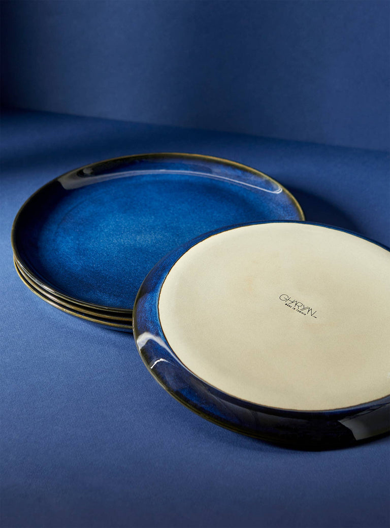 HANDMADE STONEWARE FLAT SALAD/DINNER PLATE | EDAN 9.4" | KITCHEN