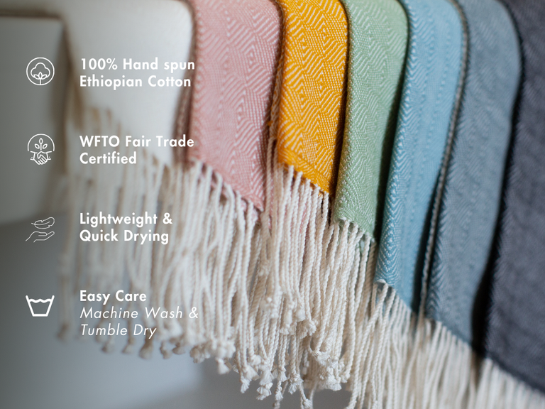 ALMAZ HANDWOVEN ETHIOPIAN COTTON HAND TOWEL | BATH