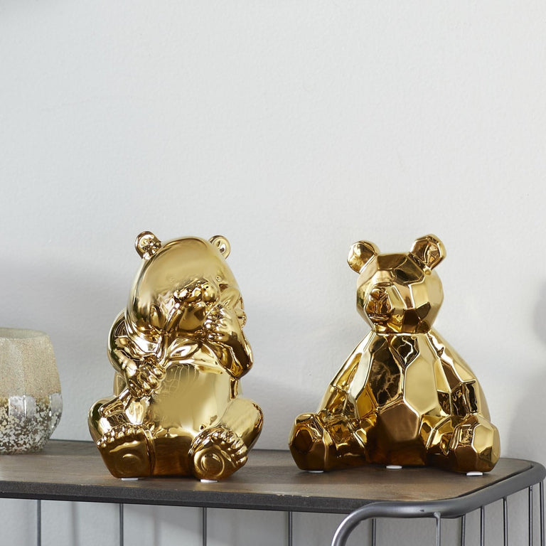 GOLD PORCELAIN BEARS | FIGURINE