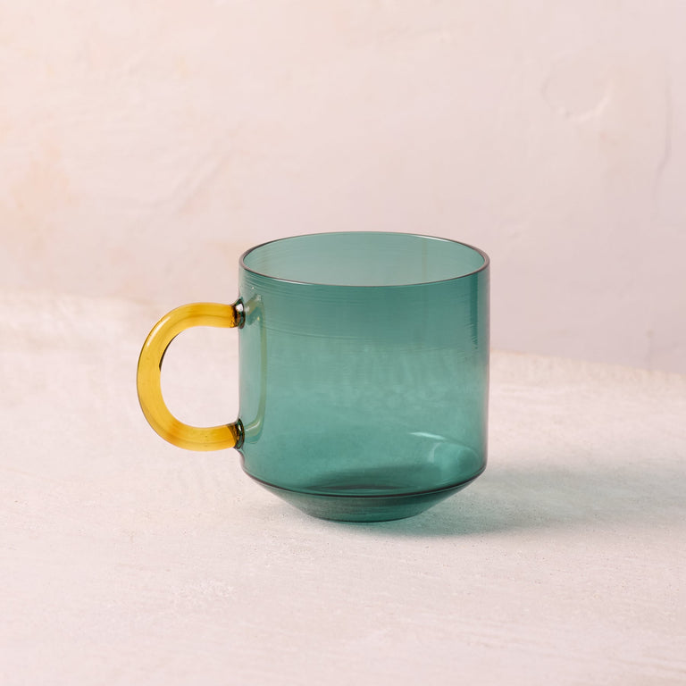 NIKO GLASS MUG, TEAL | MUGS, COFFEE, & TEA
