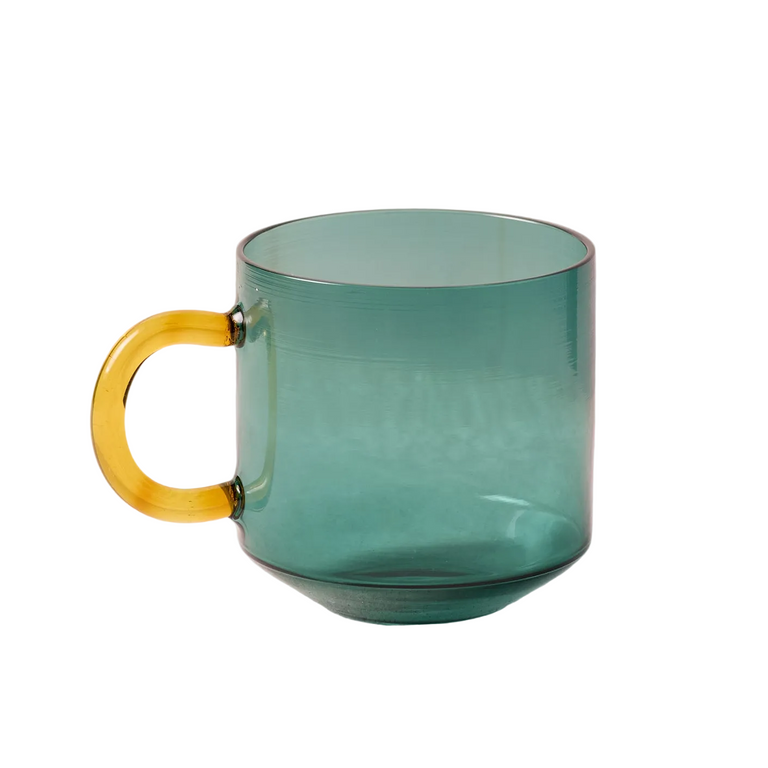 NIKO GLASS MUG, TEAL | MUGS, COFFEE, & TEA