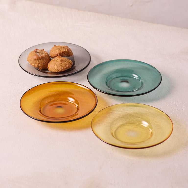 NIKO GLASS PLATES, SET OF 4 | TABLETOP : DINNERWARE : PLATES