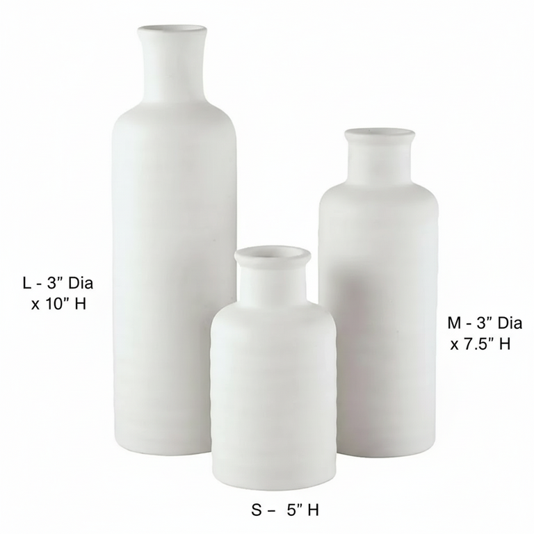 WHITE CERAMIC VASES