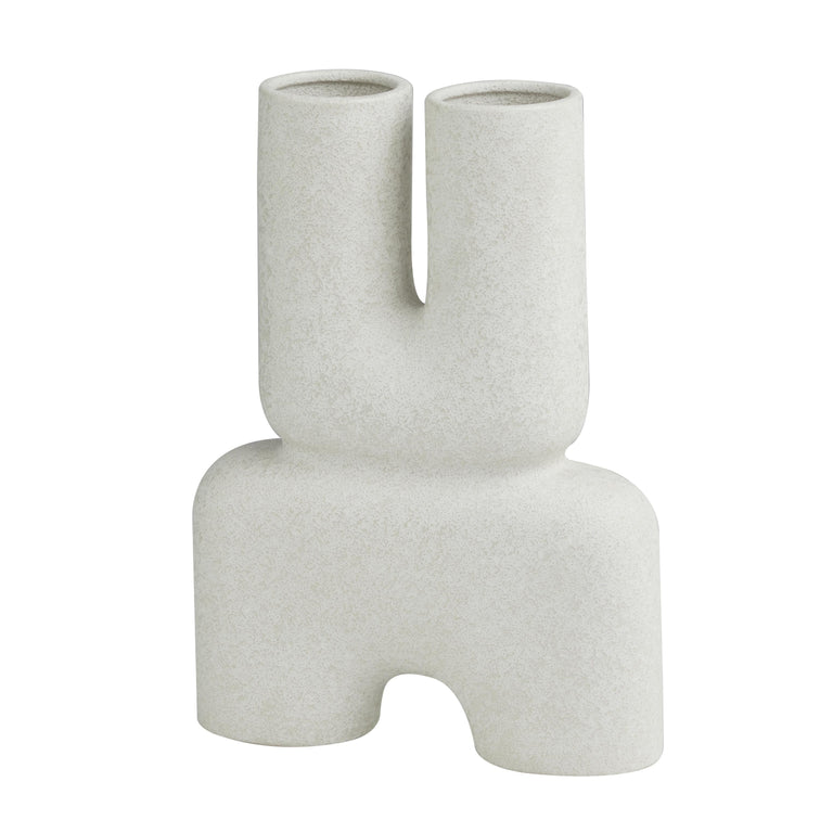 WHITE CERAMIC ABSTRACT U VASE | VASES