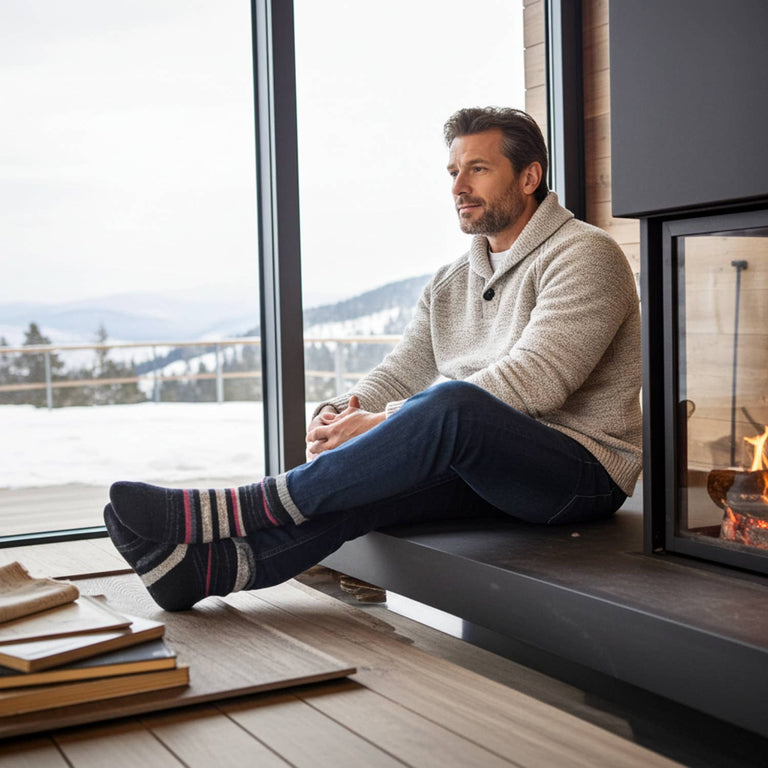 ALPACA SOCKS • STRIPE • MAUVE | APPAREL