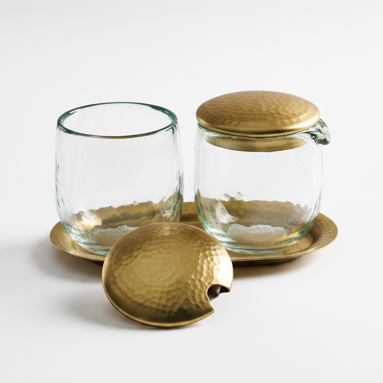 Pebbled Sugar and Creamer Set