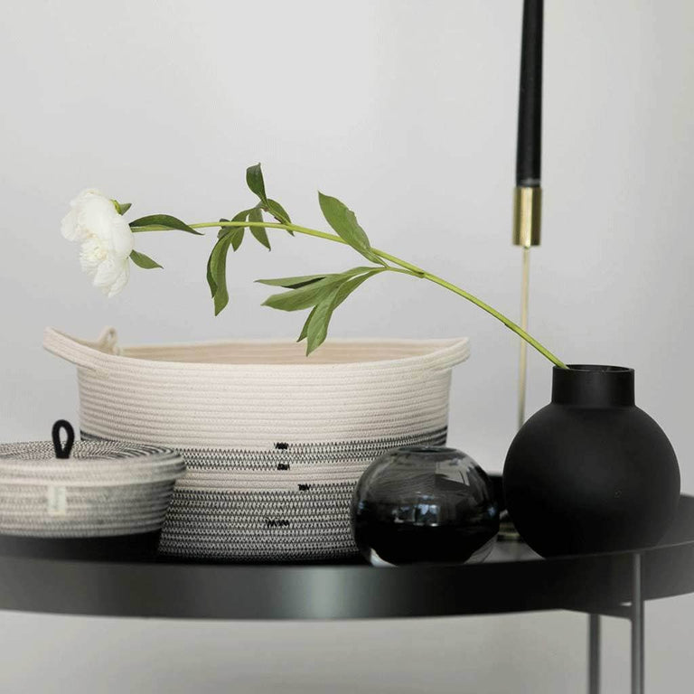 HANDLE BASKET - STITCHED BLACK | ORGANIC SOUTH AFRICAN COTTON CRAFT