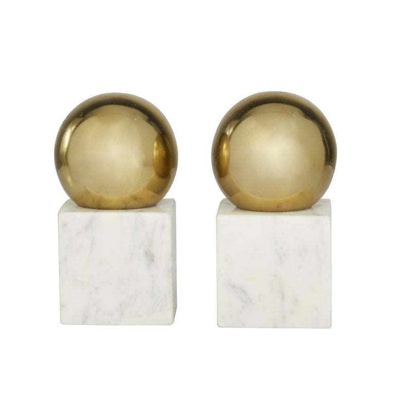 GOLD ORB BOOKENDS | OBJECTS