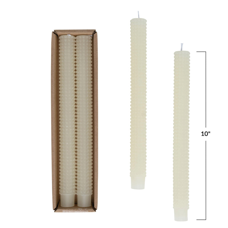 HOBNAIL TAPER CANDLES IN BOX (set of 2) | OBJECTS