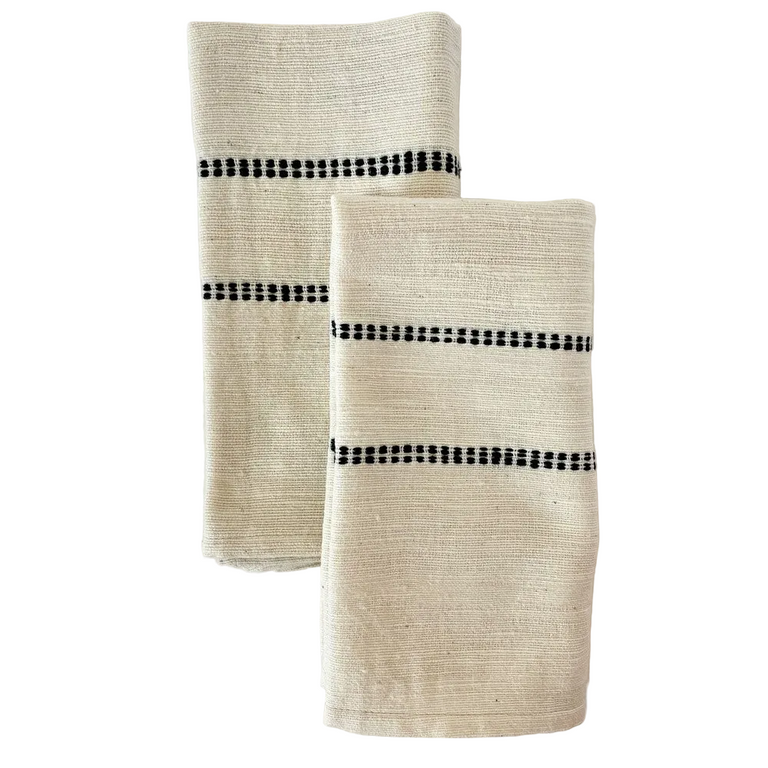 CHAMO HANDWOVEN ETHIOPIAN COTTON NAPKINS | SET OF 2 | ENTERTAINING