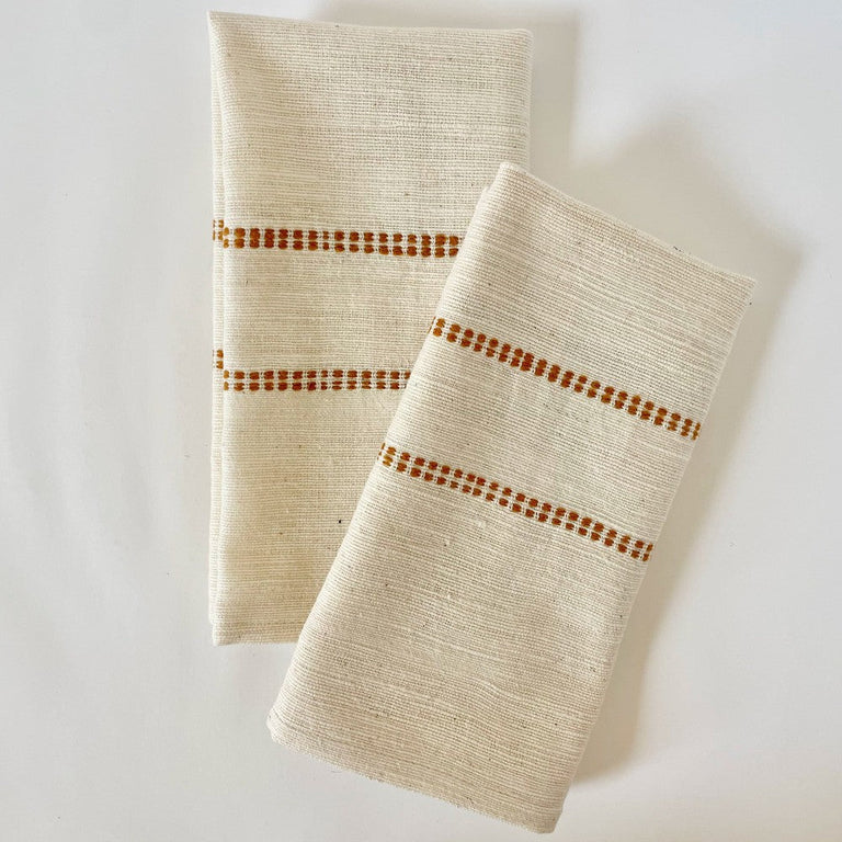 CHAMO HANDWOVEN ETHIOPIAN COTTON NAPKINS | SET OF 2 | ENTERTAINING