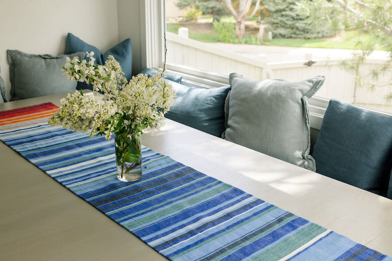 CLIMATE WARMING ETHIOPIAN HANDWOVEN TABLE RUNNER | ENTERTAINING