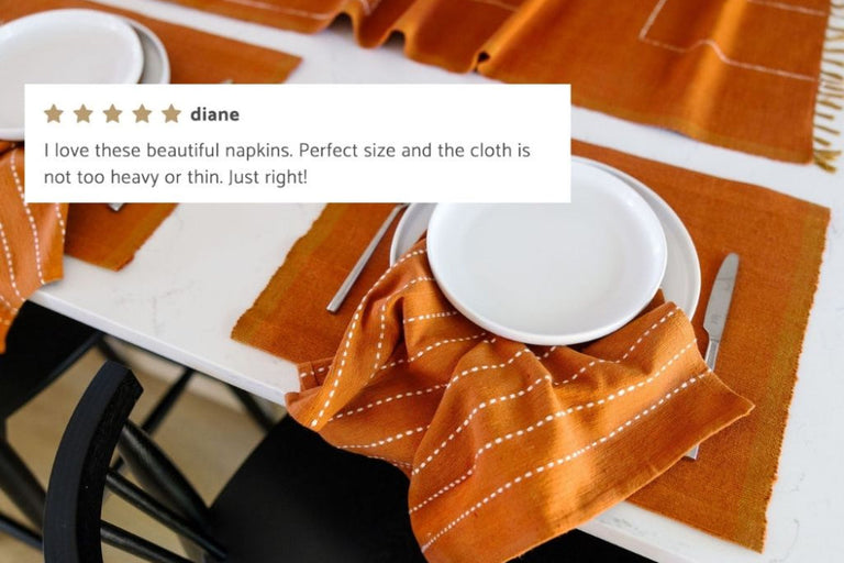 RIFT VALLEY HANDWOVEN ETHIOPIAN COTTON COCKTAIL NAPKINS | SET OF 2 | ENTERTAINING