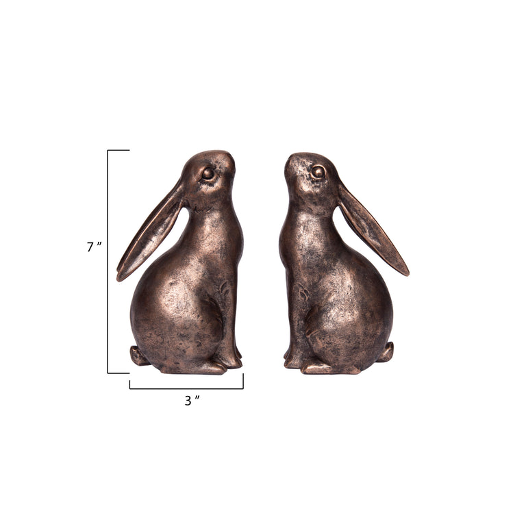 BRONZE BUNNY BOOKENDS | OBJECTS