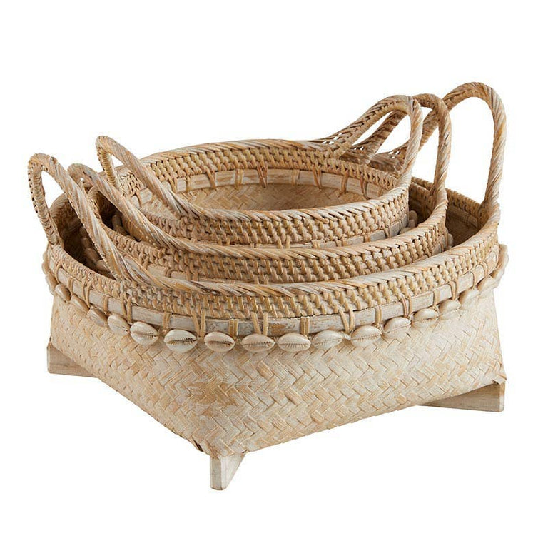 SHELL BASKETS WITH HANDLES | BASKETS