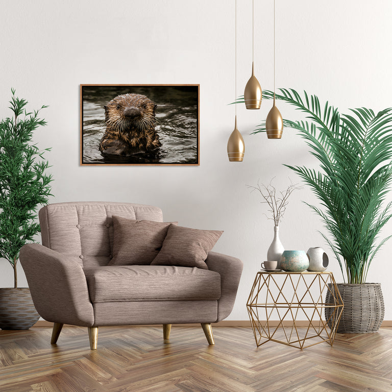 Encounters with Otters by Adam Mowery | wall art stretched canvas