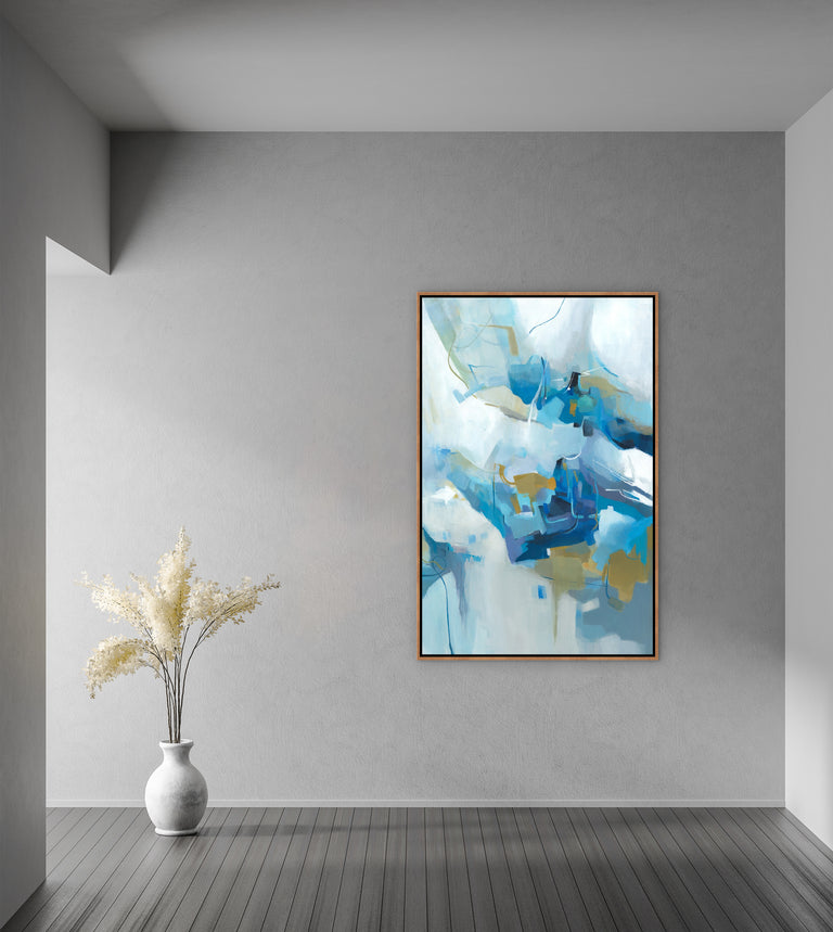 Blue Line's Dream I by Sena Zander | wall art stretched canvas